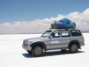 Jeep on the Salt Flat