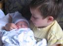 Melina & big bro Kai, around 12 hours old