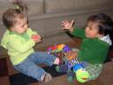 'So this tot crawls into a bar...' Melina and Sulek chatting