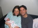 With mommy & daddy, just after birth