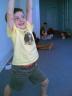 Kai in Warrior Pose @ Kids Yoga