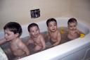 Cousins in a Tub: Kai, Lucas, Noah, Meli